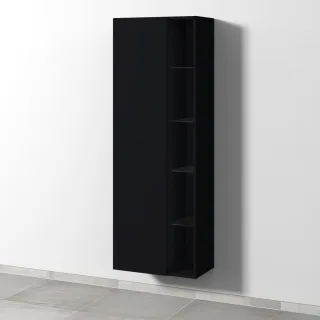 Sanipa 3way Stauraumschrank mit 1 Tür und offenen Fächern, Schwarz-Matt SF18008