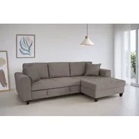 Trends by HG Ecksofa Moritz L-Form, B: 265 cm, mit Bettfunktion, Bettkasten & Zierkissen