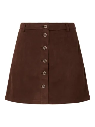 PIECES - PCRAKEL BRUSHED HW SHORT SKIRT Chicory Coffee - Gr. - M