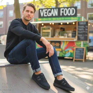 Vegetarian Shoes Veg Supreme Hemp Lo Black 45