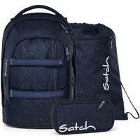Satch Schulrucksack Pack Midnight Edition (3tlg., inkl. Schlamperbox und Sportbeutel)