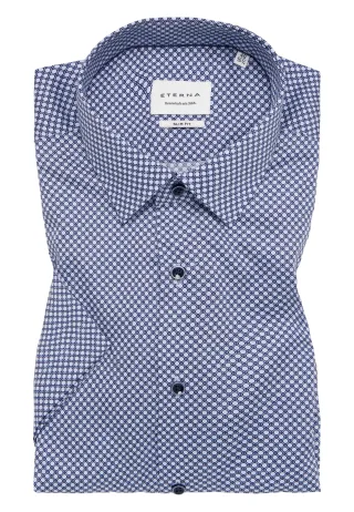 ETERNA - Hemd Twill Kurzarm blau - Gr. - 39