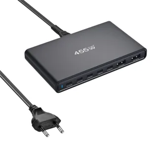 [GaN Tech] Bakeey YMS-455W 455W 7-Port USB PD Charger 2USB-A+5USB-C PD QC Fast Charging Desktop Charging Station EU Plug
