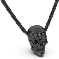 SERASAR Lederband Lederhalskette mit Edelstahlanhänger "Skull" (1-tlg), aus Echtleder