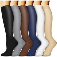 Mutig Kompressionsstrümpfe 6 Paar Kompressionsstrümpfe Laufsocken Kniestrümpfe Stützstrümpfe (Reisestrümpfe Kompressionsstrümpfe Damen & Herren, 15-20mmHg Stützstrümpfe Sport Kompressionssocken mit Elastisch) Compression Socks für Sport, Laufen, Flug