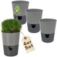 GarPet Kräutertopf 4er Set Kräutertopf Selbstbewässernd Küche Selbstbewässerungstopf 11cm