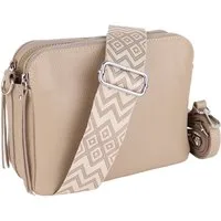 MIRROSI Schultertasche aus Echtleder, hergestellt in Italien, mit 2 Riemen (ca.24x18x9cm), Umhängetasche, Crossbody Bag, verstellbaren Schulterriemen
