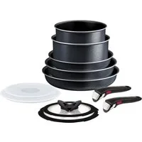 Tefal Topf-Set Ingenio So'Light, Topf und Pfannenset abnehmbarer Griff, stapelbar, Aluminium (Set, 11-tlg., 3x Pfannen 22/24/28cm, 2x Kasserollen 18/20cm, 4x Deckel, 2x Griffe), Light Tech Technology, platzsparend, induktionsgeeignet, L72393