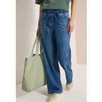 CECIL Loose-fit-Jeans Style Neele mit elastischem Bund und Kordelzug