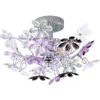 Reality Leuchten LED Deckenleuchte mit bunten Blüten Ø 38cm, Dimmfunktion, LED wechselbar, Warmweiß, ausgefallene Designer-Lampe für die Decke, dimmbar über Licht-Schalter