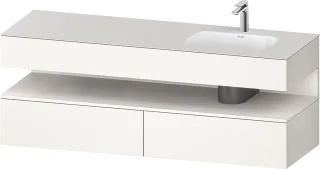 Duravit Qatego Einbauwaschtisch mit Konsolenwaschtischunterbau Weiß Supermatt 1600x550x600 mm - QA47 QA4796084840010