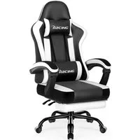 Hiazurm Gaming-Stuhl Gaming Stuhl Chair Gamer Sessel - Ergonomischer Gamer Stuhl (Tragkraft 150 Kg), Gamingstuhl mit Fußstütze Kopfstütze und Lordosenstütz PC Sessel