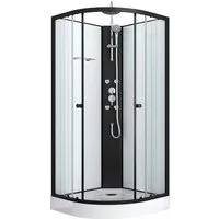 Sanotechnik Komplettdusche Reload, BxT: 90x90 cm, Einscheibensicherheitsglas, Viertelkreisdusche, mit Massagedüsen