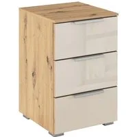 OTTO home Nachtkommode Nachttisch Nachtschrank Schubladen Sideboard Schubladenkommode KOLUNA (Breite 40 cm mit hochwertiger Glasfront), mit 3 geräumigen Schubladen für viel Stauraum MADE IN GERMANY