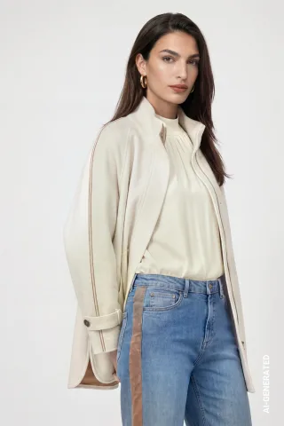 monari - Doubleface Strickjacke antique white - Gr. - 34