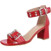 Ital-Design Elegante Sandalen mit Blockabsatz, vielseitig und komfortabel Sandalette (89092352) Blockabsatz Sandalen & Sandaletten in Rot