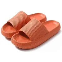 HoyoLee Hausschuhe EVA Superweich Rutschfest Badeschuhe Schlappen Damen Orange Hüttenschuhe Badeschuhe Herren Damen Slipper Schlappen Wolke rutschfeste Flip Flops