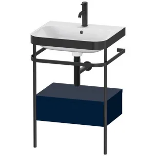Duravit Happy D.2 Plus c-bonded Set mit Metallkonsole und Schubkasten Nachtblau Seidenmatt 575x490x8 HP4740O9898