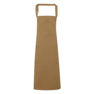 Premier - Latzschürze, Baumwolle (Khaki-Braun)