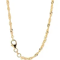 HOPLO Goldkette Goldkette Singapurkette Halskette 2,2mm 42 cm 585-14 Karat Gold, Made in Germany