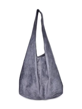 Anna Luchini Grau Rindsledertasche