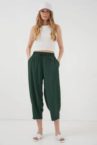 Strukturierte Salwar-Hosen mit Kordelzugbund