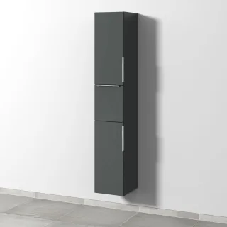 Sanipa 3way Hochschrank mit 2 Türen und 1 Auszug, Anthrazit-Matt UM10022