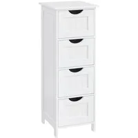 VASAGLE Badkommode Badezimmerschrank Badschrank Beistellschrank, mit 4 Schubladen