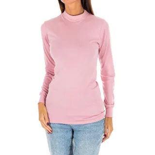 Langärmeliges T-Shirt mit halbhohem Kragen 1625-M Damen