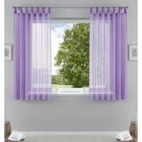 Gardinenbox Gardine (2 St), Schlaufen, transparent, Voile, Transparent Vorhang Set Voile Bleibandabschluss 61000CN