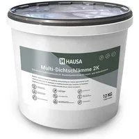 Hausa Dichtungskitt Dichtschlämme 2K Multi, elastische Dichtmasse 12 kg für Innen- und Außen, Zum Anrühren, (Balkon Terrasse Bad Keller Dusche, druckwasserdicht lösungsmittelfrei), Schwimmbad Abdichten Bodenbeschichtung