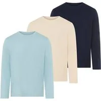 Man's World Langarmshirt neue Farbe ! (3er-Pack) Langarm, unifarben, aus Baumwolle, im 3er-Pack