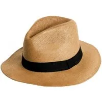 Caspar Strohhut HT010 klassischer Herren Panama Hut mit breitem schwarzen Band
