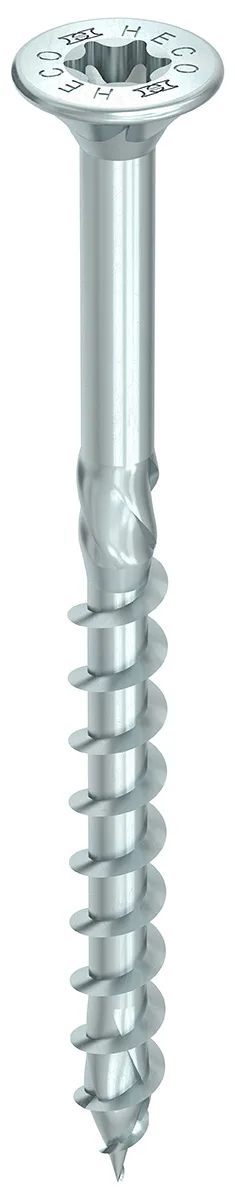 HECO TOPIX-plus, Senkkopf mit Frästaschen, T-Drive, T-25, Teilgewinde, verzinkt blau, A3K, VARIANTA- - 62263