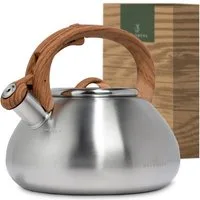 Waldwerk Wasserkessel (2,3L) - Für Induktion und Gasherd - Edelstahl & Kunststoff, Edelstahl, Teekessel - Flötenkessel mit Pfeifton