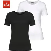 LASCANA T-Shirt (2er-Pack) aus weicher Rippware