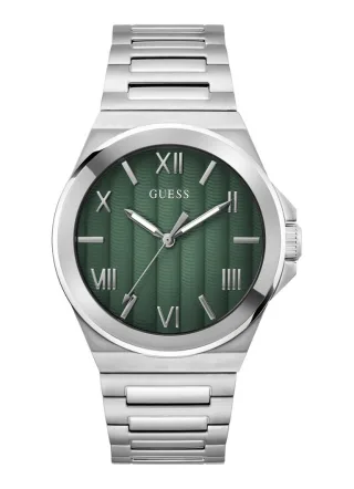 Guess Vinyl Herren Silberne Uhr GW0789G1