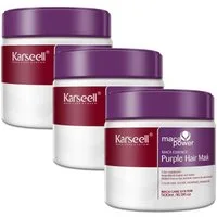 Karseell Haarmaske Purple Haarmaske Haarpflege für Blondes Blondiertes Graues Haar 500ml, 3-tlg., Haarpflege, Haarmaske, Karseell, Blondiertes Haar