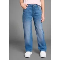 DELMAO Loose-fit-Jeans Mädchenjeans in weiter Form Weite Jeans mit Logo-Stickerei
