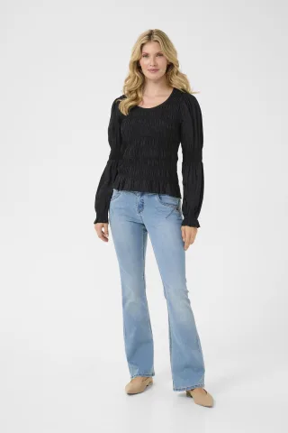 Langarm-Bluse Regular fit Pitch Blac