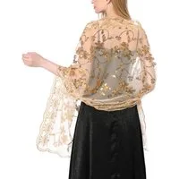 Zaewry Modeschal Schals und Tücher für Abendkleider – Elegante, transparente Damen, Jahre mit Blumenmuster, ideal für Hochzeiten