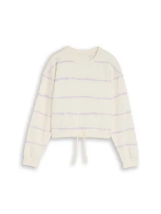 tom tailor kids - Cropped Sweatshirt mit Batikmuster white lilac batik design - Gr. - 176