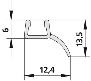 Kermi 6925 1x Dichtleiste 1216 8, Länge: 2000 mm, 2534100 2534100