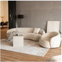 HOME DELUXE Sofa CASARA 258 x 72 x 128 cm, 1 Teile, Webstoff Beige I Modernes Wohnzimmer Sofa, Lounge - Set