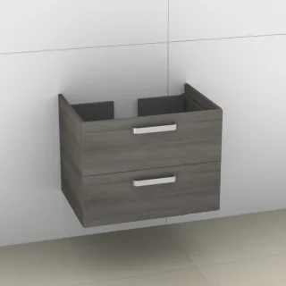 Artiqua 412 Waschtischunterschrank für Ventuno T0017 Graphit Struktur quer, 412-WU2L-I24-7098-401 412-WU2L-I24-7098-401