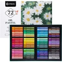 Artecho Pastellkreide 12 / 24 / 48 / 72 Ölpastellkreiden Set -je ca. 10 x 70 mm -lebendigen, kräftigen Farben -Ideal zum Malen & Zeichnen- für Anfänger und Profis