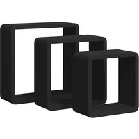 vidaXL Regal Würfelregale 3 Stk. Schwarz MDF, 3-tlg.