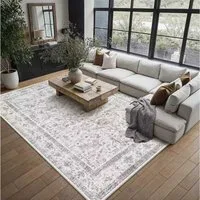 PURECOZY Teppich Kurzflor im Persien-Stil, rutschfest und pflegeleicht, rechteckig, Höhe: 6.1 mm, geeignet für verschiedene Innenräume