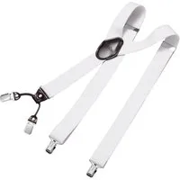 DonDon Hosenträger für Herren 3,5 cm breit 4 Clips mit braunem Leder längenverstellbar (1-St) Y-Form, verstellbar mit Clipverschluß, elastisch