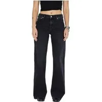 Dr. Denim Slim-fit-Jeans Jeans Dr.Denim Zila Mid Wide - Black Mist Weites, leicht ausgestelltes Bein